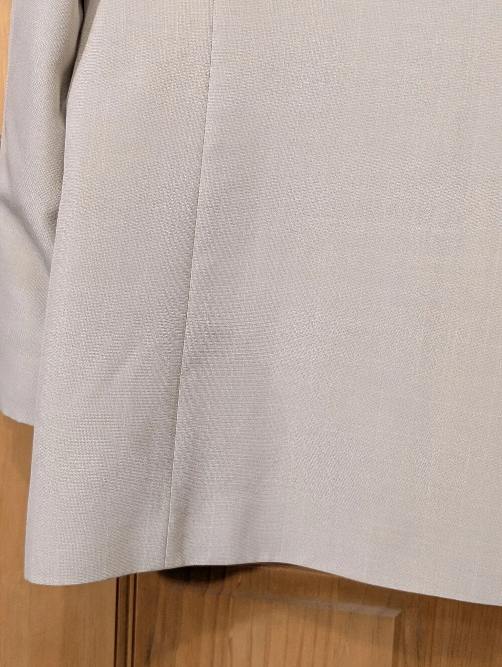 Saddlebred Blazer Men's 46R Beige Cream Polyester 2 Button Sport Coat Jacket